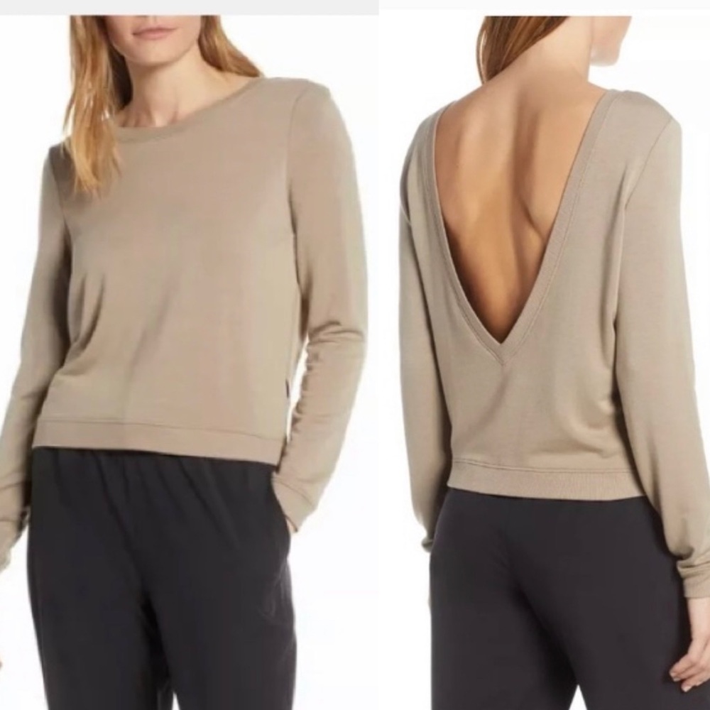 Good American Plunge Back Sweater